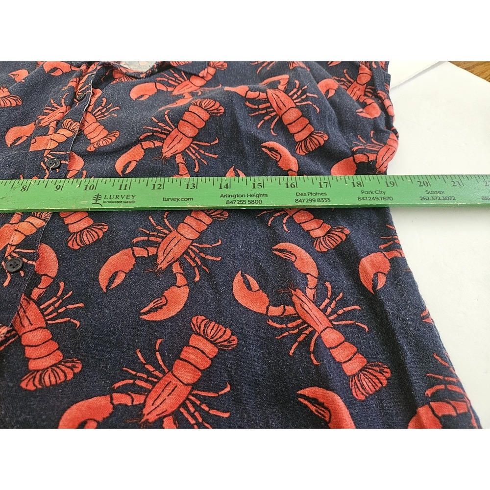 Old Navy Lobster Shirt Dress Tunic Short Sleeve Blue Red Kitsch Size Medium Fish - Picture 6 of 7